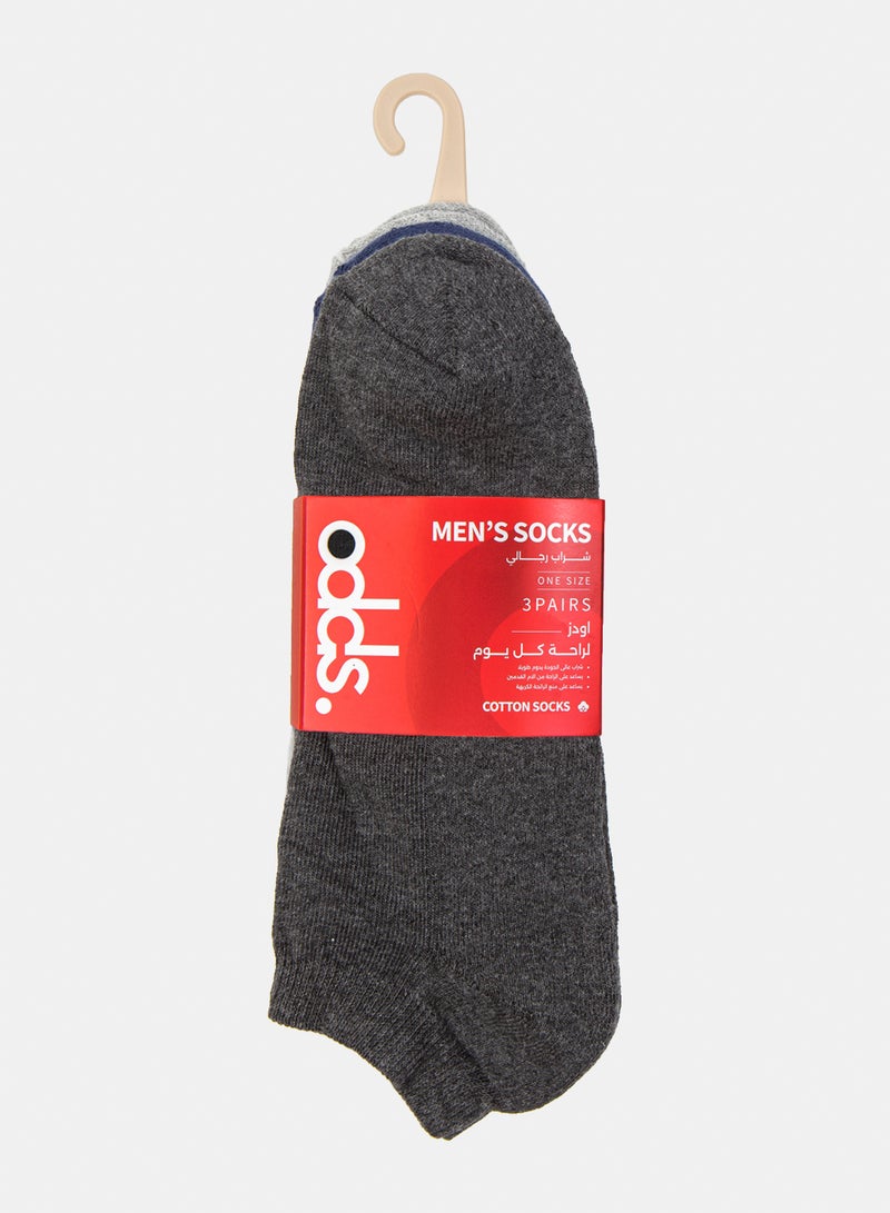 Odds Men's Pack of 3 Half Terry Ankle Casual Socks - Image 5
